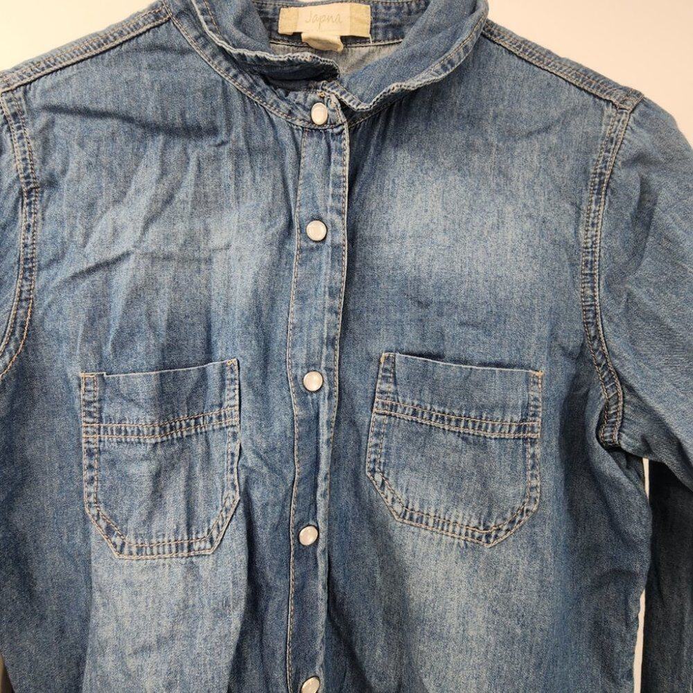 JAPNA Button Down Denim Shirt Womens Size Medium M - Picture 4 of 5